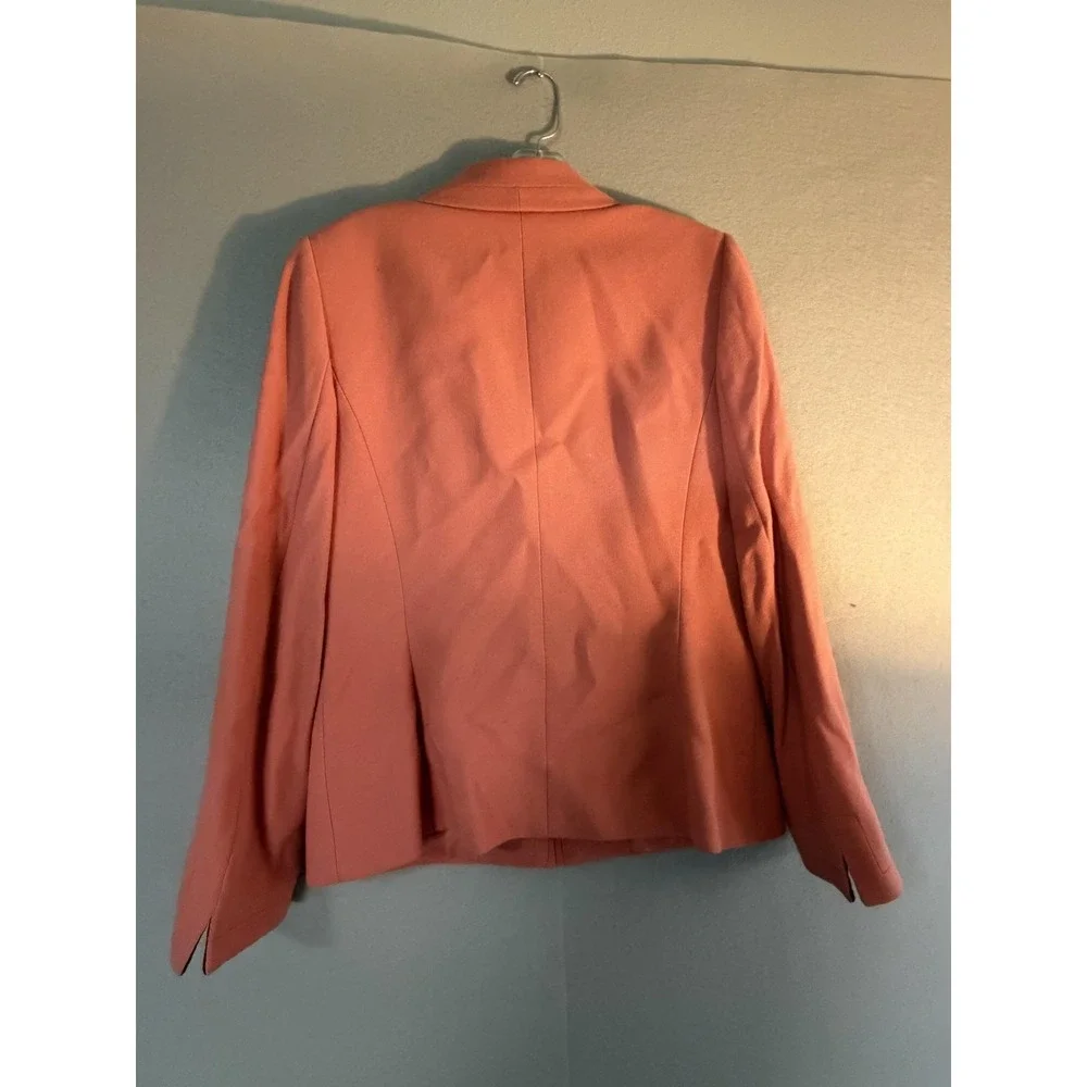 Tahari Arthur S. Levine Blazer Womens 6 Pink Crepe Zip Front Lined Jacket